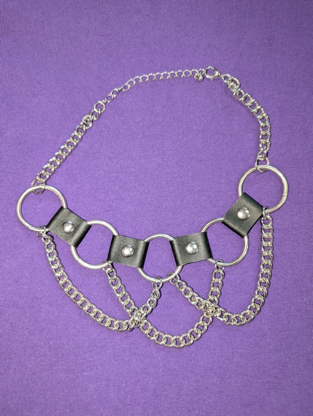 Goth O-ring Chain Choker Necklace